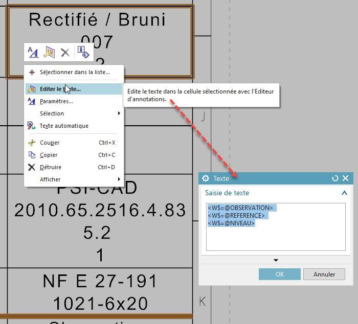 ZEdit Text in Parts List NX12